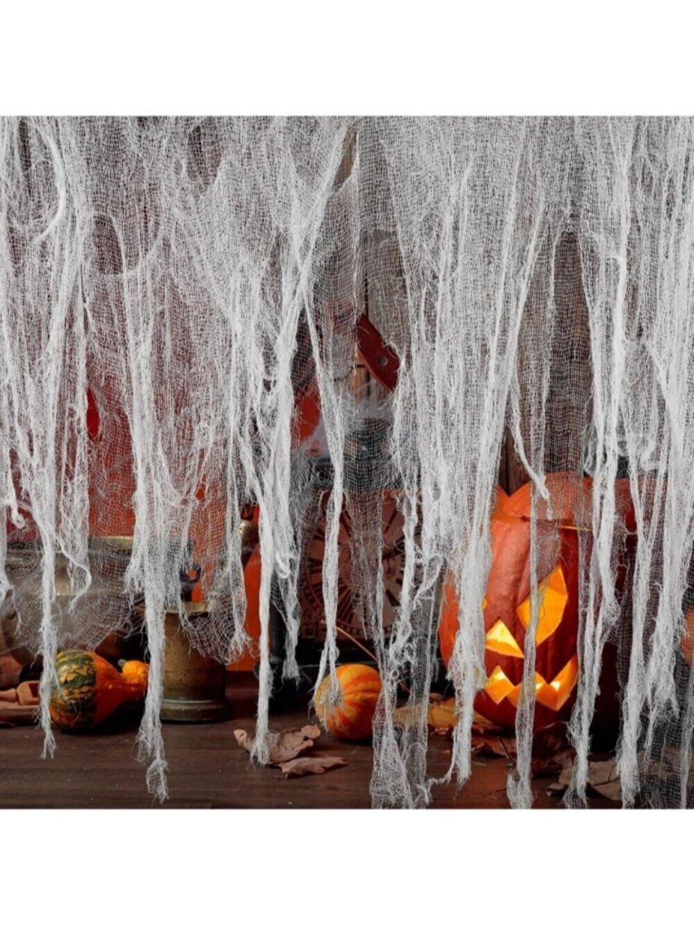 200" x 59" Halloween White Spooky Cloth Creepy Spooky Halloween Decorations